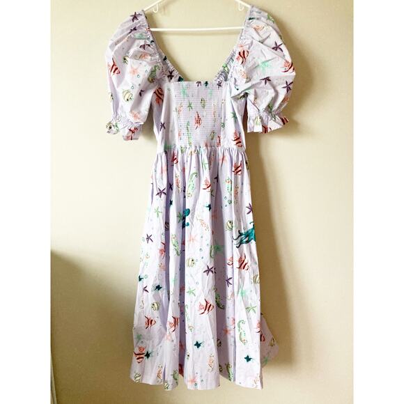 NWT HILL HOUSE HOME The Ophelia Dress in Sea Creatures Print M - Picture 5 of 10